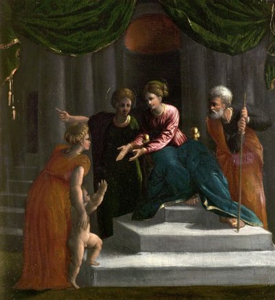 Das Christkind lernt laufen (Darstellung im Tempel) von Dosso Dossi